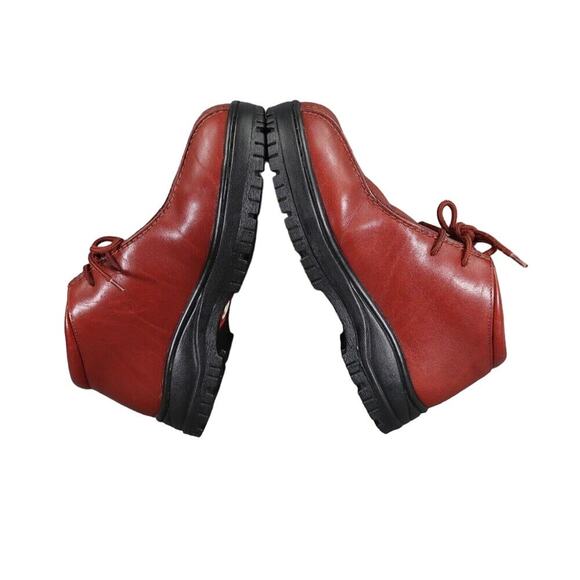 SAO Shoes Mens 9 Boots Leather Vintage Stacy Adams Red Chukka Chunky Retro Ankle - Picture 10 of 14